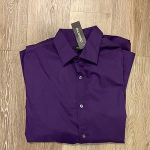 Purple men’s long sleeve button down
